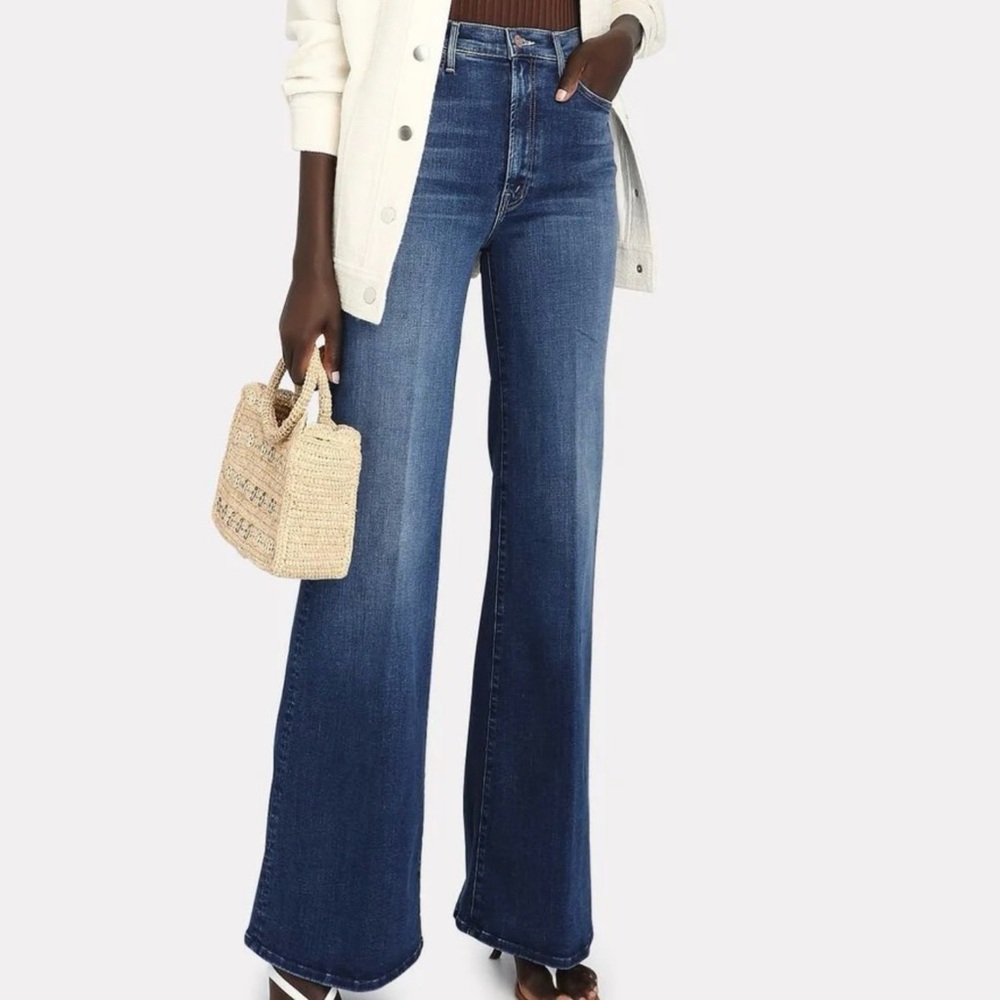 MOTHER Denim The Hustler Roller Heel Wide Leg Jeans in High Fidelity. Size 26.